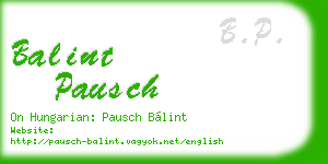 balint pausch business card