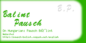 balint pausch business card